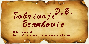 Dobrivoje Branković vizit kartica